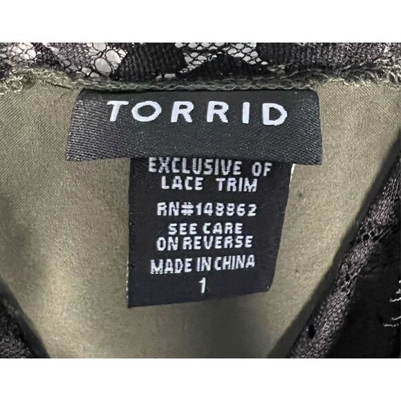 Torrid Spaghetti Strap Babydoll Blouse With Lace Detail - Picture 2 of 4